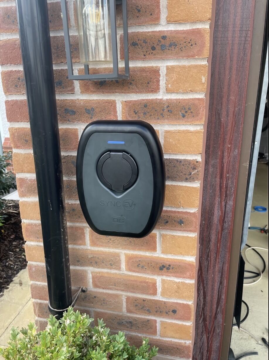 Sync EV charger installed by Evans Electrical